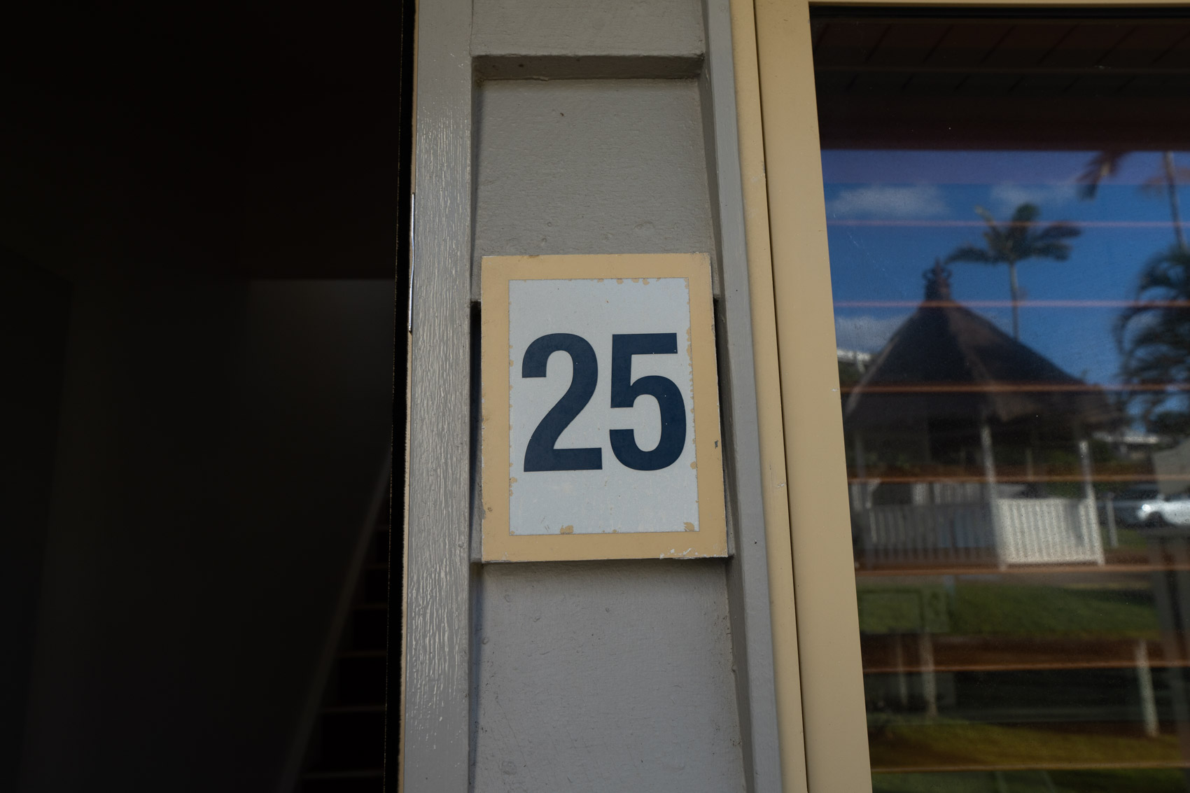 The front entrance of a Prestige Headland Ocean villa at Pandanus Palms Resort