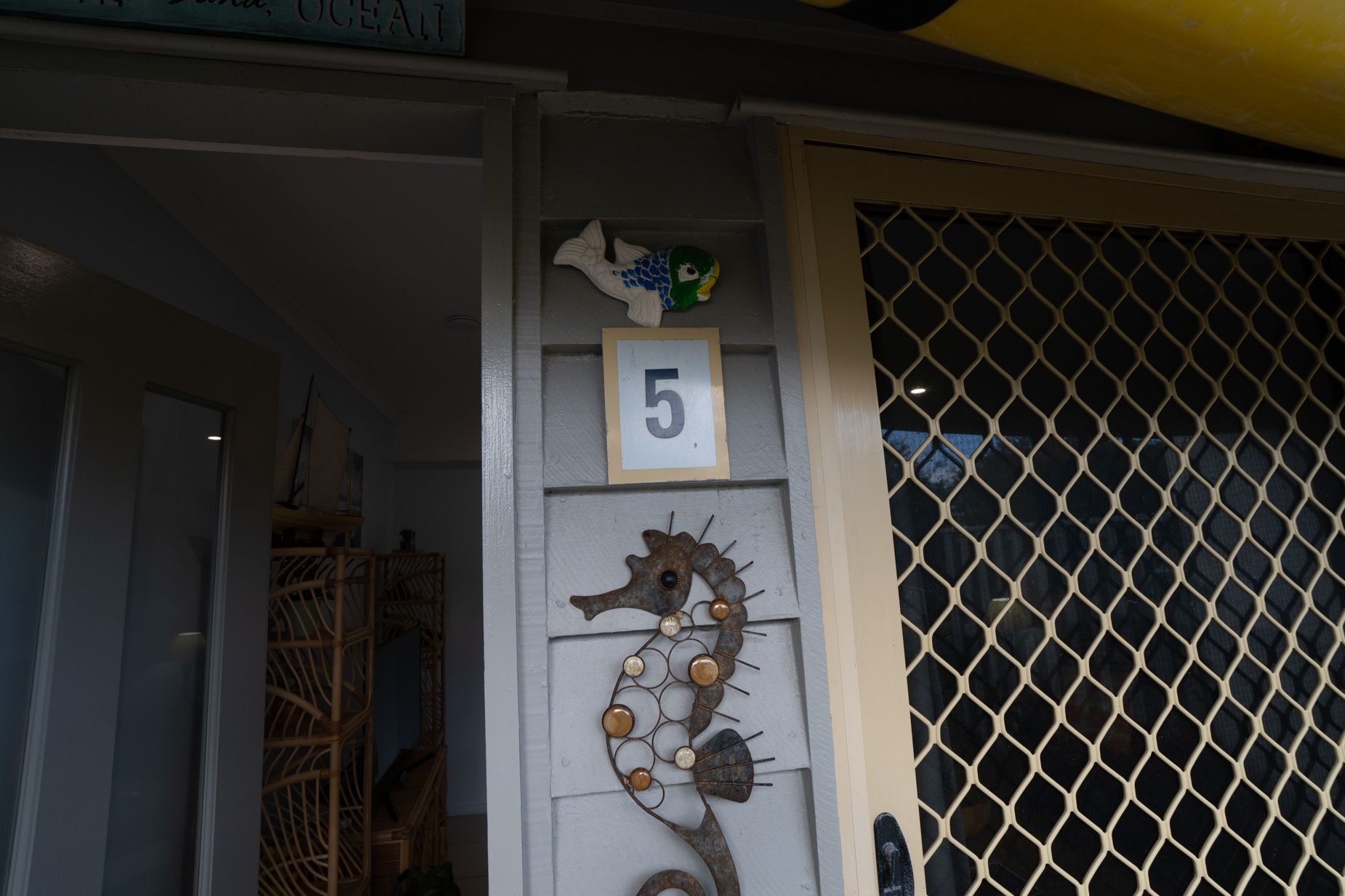 The front entrance of a Standard Ocean villa at Pandanus Palms Resort
